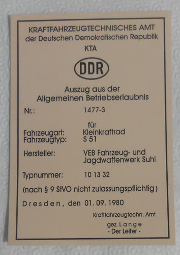 Agb für kleinkrafträder s51 - kleinkrafträder,