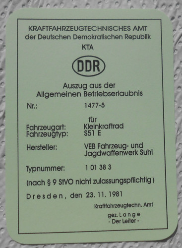 Agb für kleinkrafträder s51 - für,