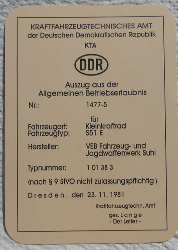 Agb für kleinkrafträder s51 - agb, ,s51